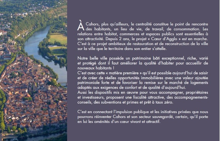 Cahors - secteur sauvegardé - investir à Cahors - qualité d'habiter - immobilier accessible 