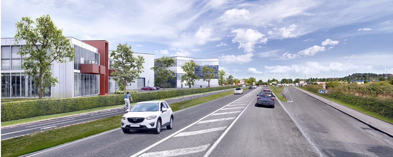 VUE 3D DEPUIS LA RD DU PARC D'ACTIVITES ET D'EMPLOIS DE BRIVE LAROCHE