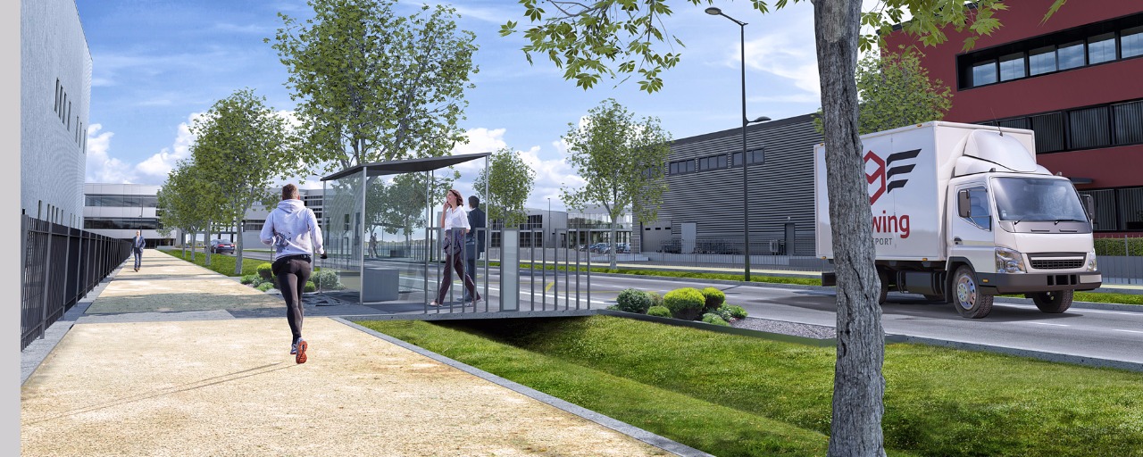 VUE 3D INTERIEURE DU PARC D'ACTIVITE ET D'EMPLOIS DE  BRIVE LAROCHE